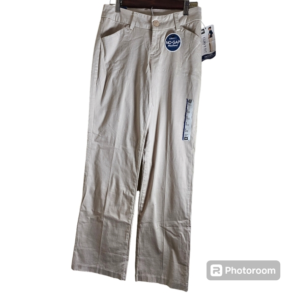 Lee NWT Women’s Modern Series Curvy Fit  Straight Leg Trousers Khaki Tan Size 4 - Picture 2 of 8